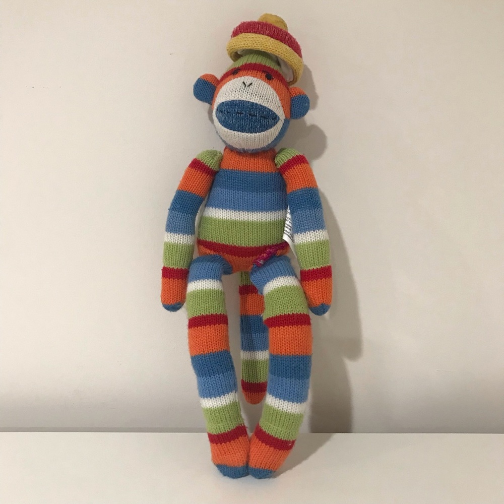 Seasons of Cannon Falls Sock Monkey Magnetic Hands and Feet Multi Color Plush - Picture 4 of 11